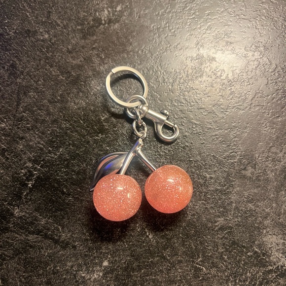 Private Label Handbags - Pink Sparkling Cherry Bag Charm